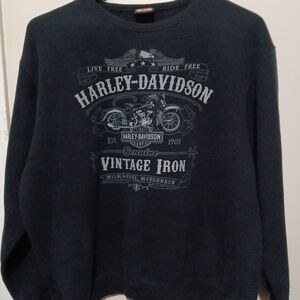 Harley-Davidson Black Crewneck Sweater men Size Large